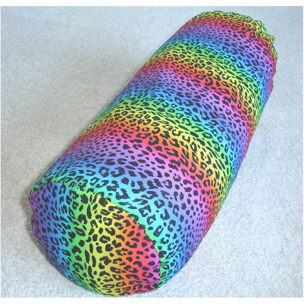 Rainbow Stripes Bolster Cushion Cover 16"x6" Neck Roll Pillow Sham Leopard Spots