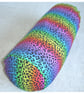 Rainbow Stripes Bolster Cushion Cover 16"x6" Neck Roll Pillow Sham Leopard Spots - Image 1