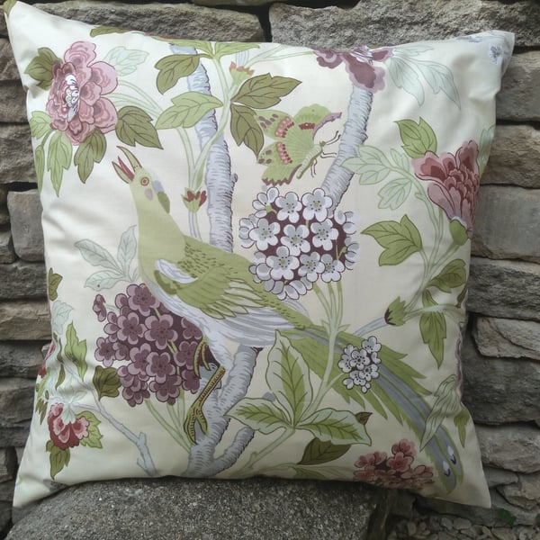 Hydrangea Bird - Vintage Chintz Cushion