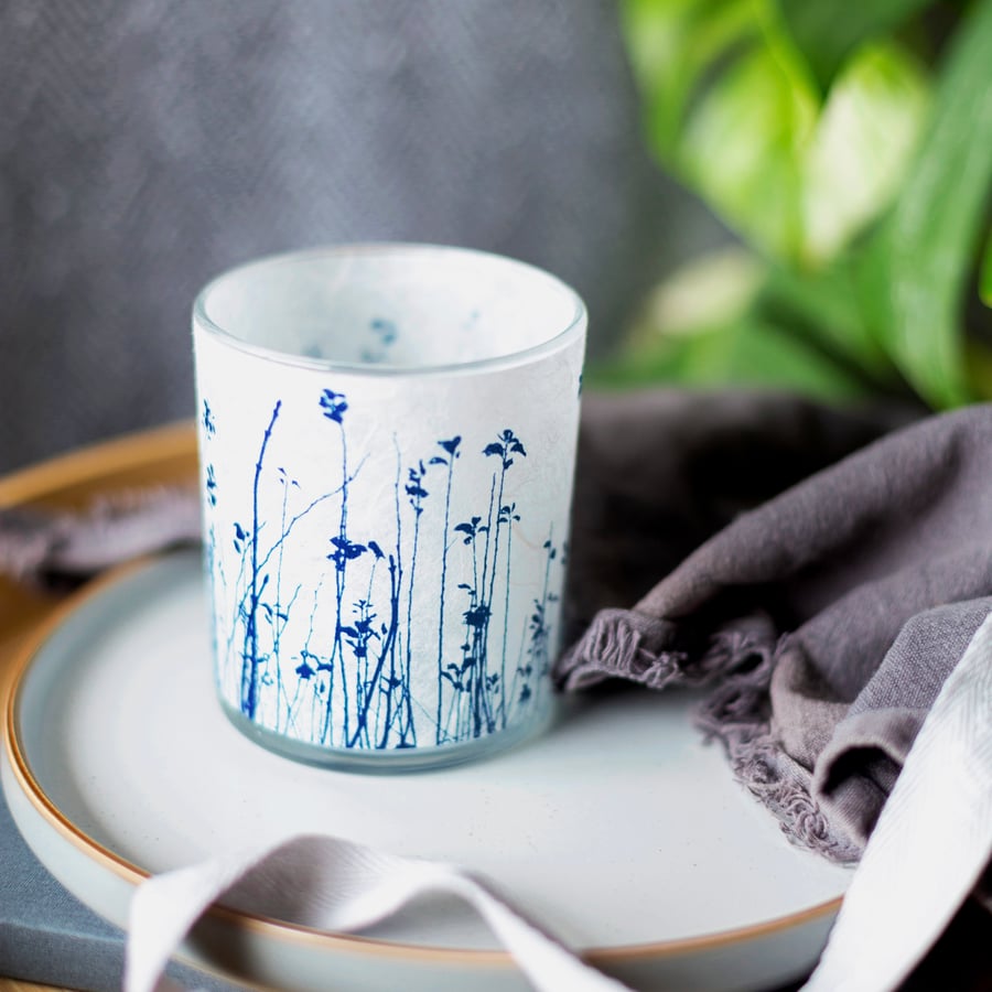 Meadow Cyanotype candle tealight holder Seconds Sunday