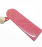 Pink Bookworm Bookmark made with Resin and Inclusions - Image 6