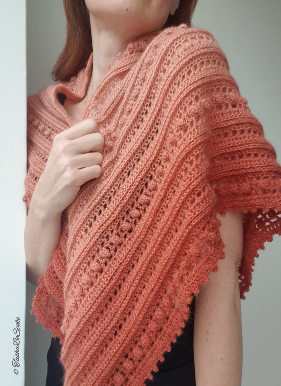 Crochet women shawl, Shoulder wrap, Handcrafted wool shawl, Gift for women