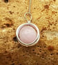 Pink Kunzite circle pendant necklace. Sterling silver - Image 2