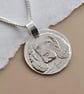 Spaniel Coin Pendant Necklace Recycled Sterling Silver - Image 3