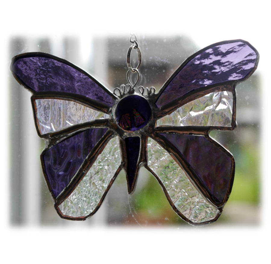 Birthstone Butterfly Suncatcher Stained Glass Amethyst February