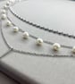 3 Layer Stainless Steel Necklace With Cultured Pearls - Image 4