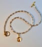 Pearl & Agate Necklace With Crystal Scallop Pendant, June Birthday, Gift For Her - Image 4