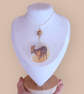 Deer Decoupage Pendant Necklace 