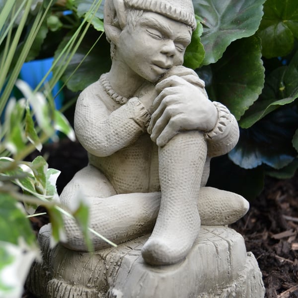 Johnie the Dozy Goblin Stone Garden Ornament