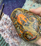 Orange and brown Calico  Lobster hand painted and varnished paper weight stone 