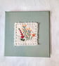 Hand embroidered floral canvas wall hanging, textile art nature wall decor - Image 1