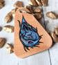 The Water Dragon. Chunky pyrography key ring. - Image 1