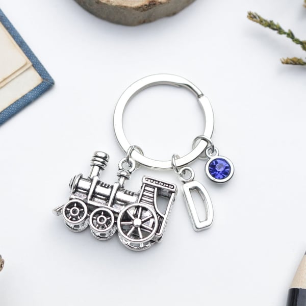 Steam Train Keyring - Gifts for Him, Grandad Keyring, Train Lovers Gift. Baby