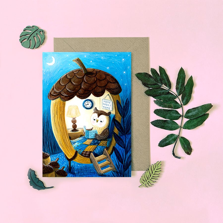 Night Owl Card - Blank Card - Greeting Card