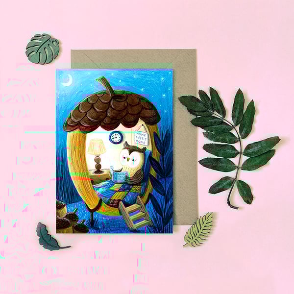 Night Owl Card - Blank Card - Greeting Card