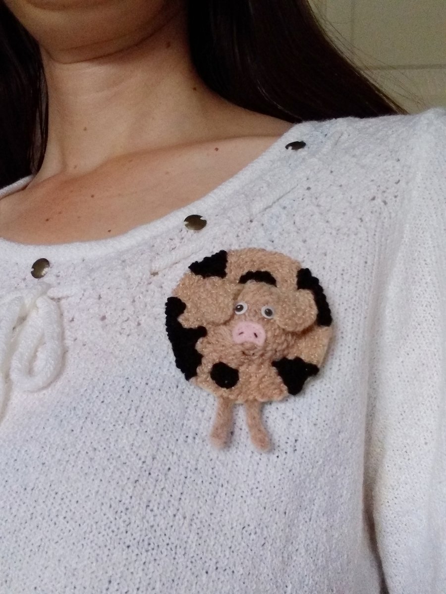 Gloucester old spot pig brooch, farm animal, gift for her