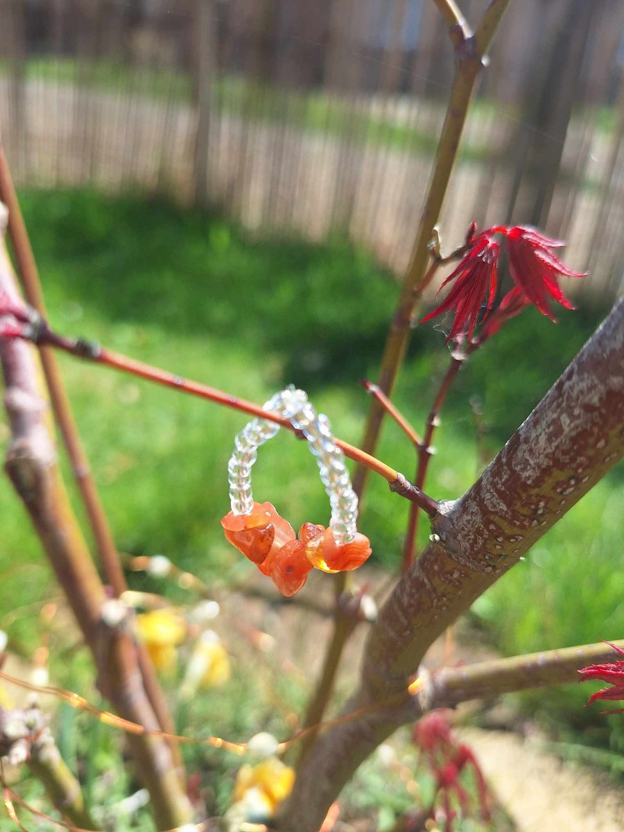 Carnelian Gem Stone Chip Ring Sacral Chakra 