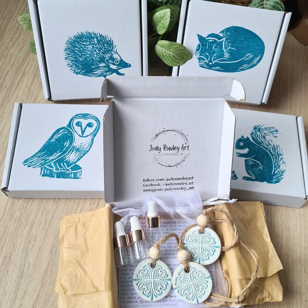 Clay oil diffuser set with choice of box design gift set home decor