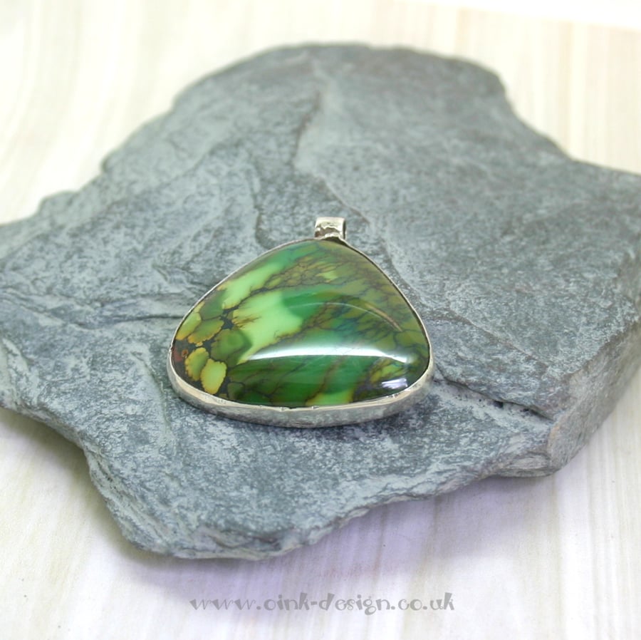 Turquoise gemstone pendant set in a sterling silver setting