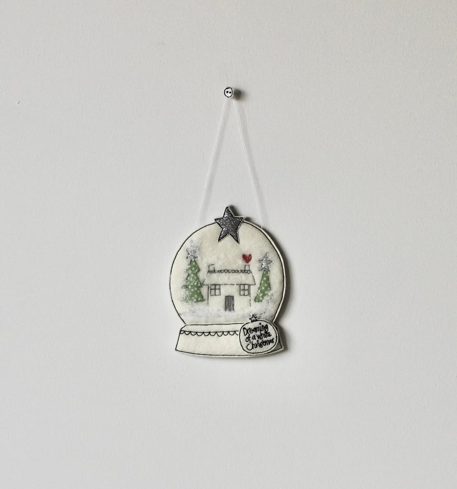 Special Order for Sophie - 'Dreaming of a White Christmas' Fabric Snow Globe