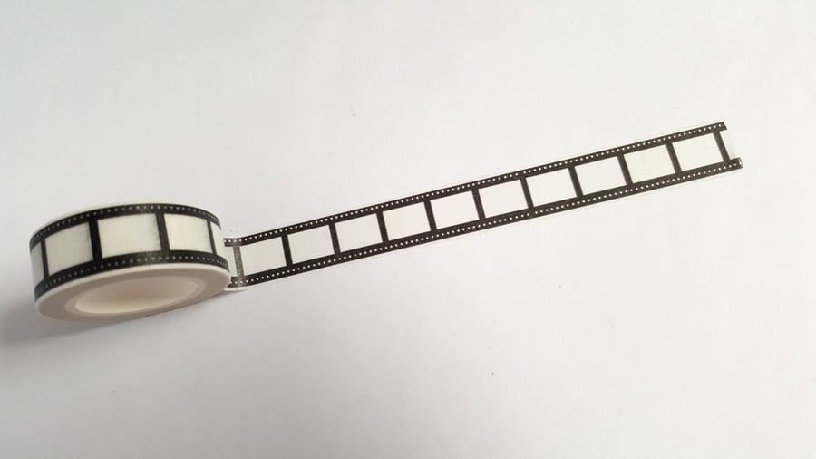 1 x 10m Roll Adhesive Craft Washi Tape - 15mm - Movie Roll 