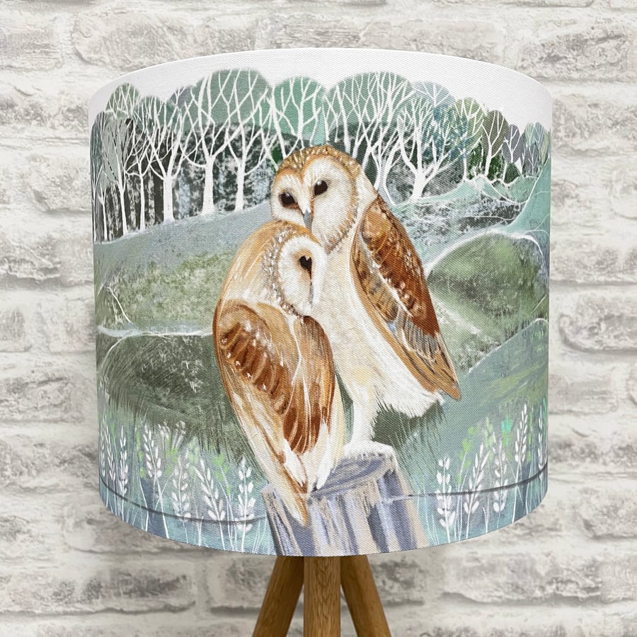 Barn Owl Handmade Art Lampshade