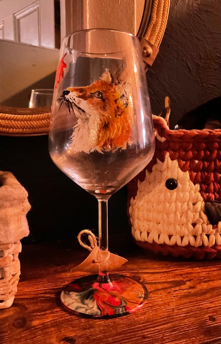 Fox wine glass