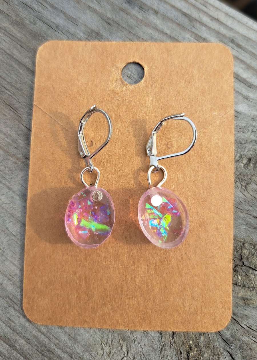 2 designs resin sparkly earrings