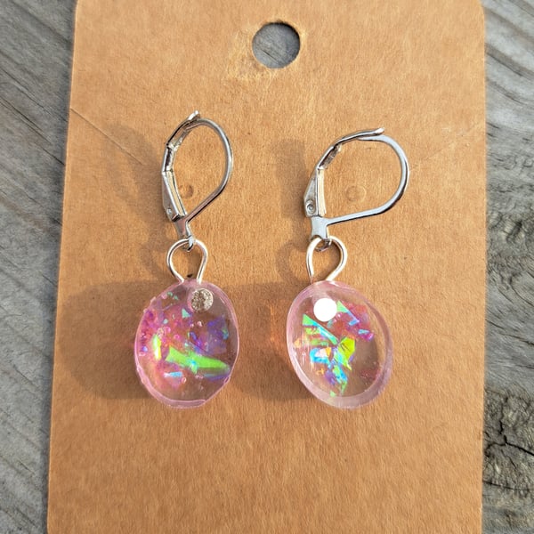 2 designs resin sparkly earrings