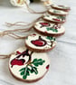 Christmas Robin Rustic Wood Slice Christmas Tree Decorations Set of 6 - Image 5
