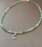 Chrysoprase Crescent Moon Necklace  - Image 2