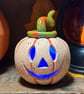 Ceramic pumpkin light up decoration carved face Jack o lantern no3