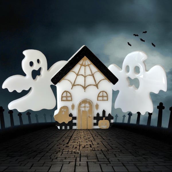 Halloween Home decoration Cute ghost ornament Resin tabletop decor Spooky season