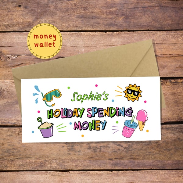 Holiday Spending Money Wallet Card - cash gift envelope