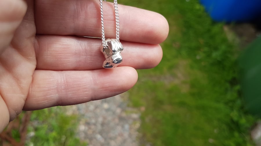 Gamboling Bunny Charm for Necklace - Folksy