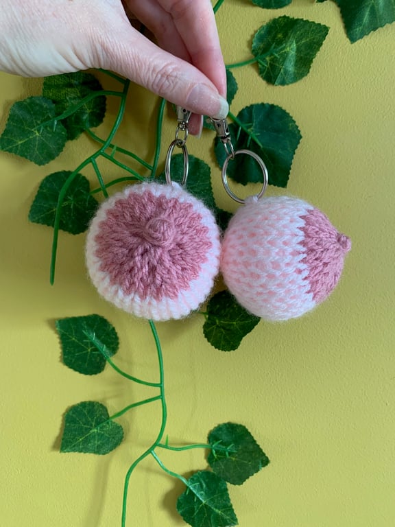 Knitted Knockers Keyrings - Bag Charm