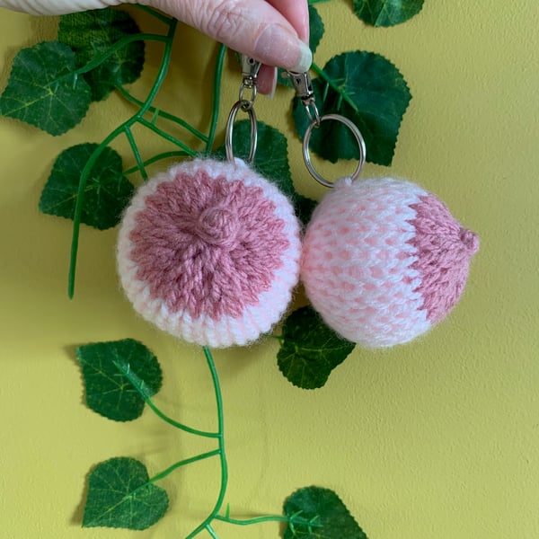Knitted Knockers Keyrings - Bag Charm