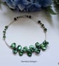Keshi Pearl, Russian Diopside, Rhodanite Garnet Sterling Silver Bracelet LARGE - Image 2