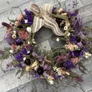Dried Flower Wreath - Purple