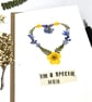 Handmade Birthday Card, Real Pressed Flower Heart,   - Image 3