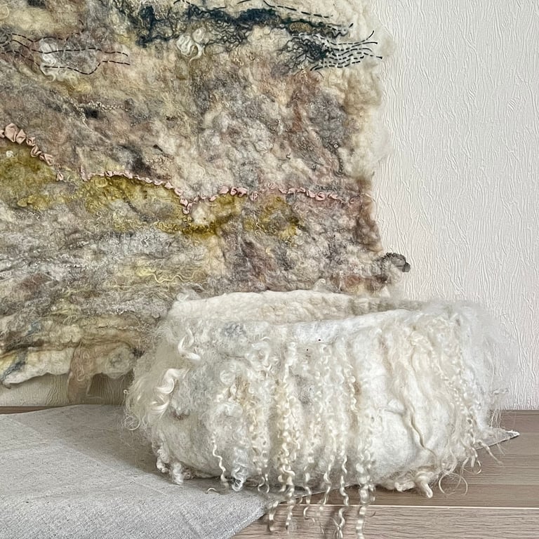Real Wool Felted Basket – Natural, Sustainable & Handmade