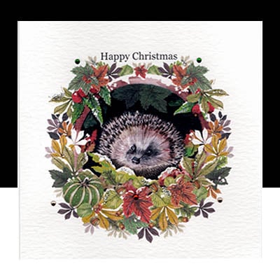 A Luxury Christmas Cosy Hedgehog Garland – Handmade Card