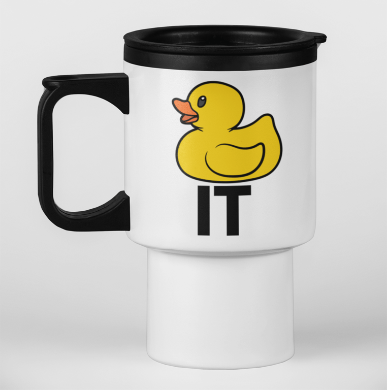 DUCK  IT Funny non swearing novelty stainless steel travel mug