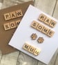 Paw Print Birthday Card for MumDad, Handmade from Pet