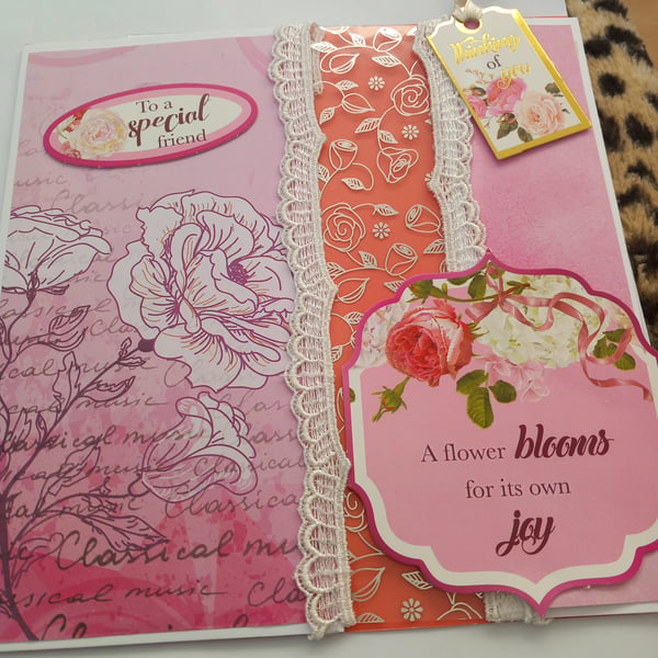 Birthday card female special friend floral greetings