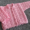 16" Round Neck Pink Baby  Cardigan