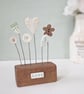 Clay Heart and Flowers in a Button Garden Block 'Love'