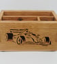 Handmade Solid Oak Desk Tidy - Formula 1 Car - Image 1