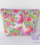 Large zipped pouch, project bag, cosmetic bag, unicorn floral - Image 1