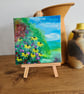 Flower mini canvas painting original art acrylic painting home decor